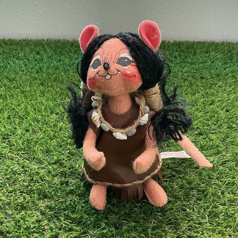Annalee Indian Pilgrim Mouse Doll 6” Felt Figurine Native American Thanksgiving